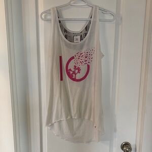 Women's White and Pink Tank Top